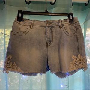 Cherokee Girls lace jean shorts